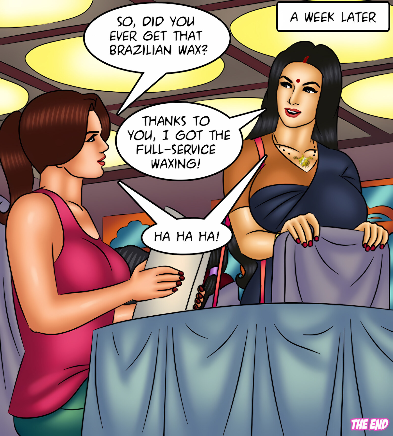 Savita Bhabhi 121-130 [Kirtu], Savita Bhabhi 128 - Waxing Erotic, page 143 of 143