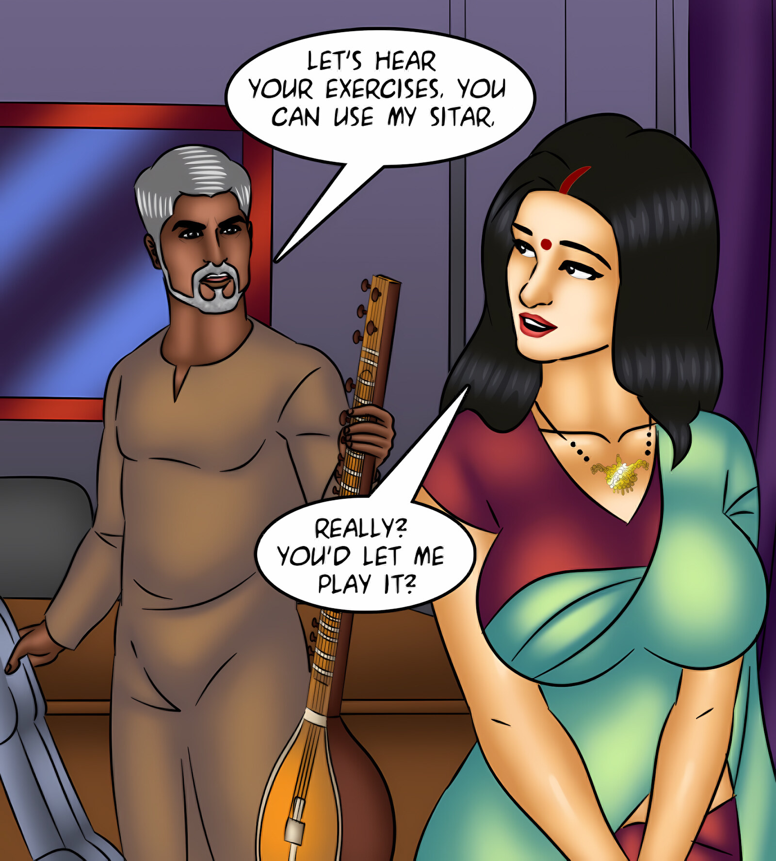 Savita Bhabhi 121-130 [Kirtu], Savita Bhabhi 127 - Music Lessons, page 55 of 142