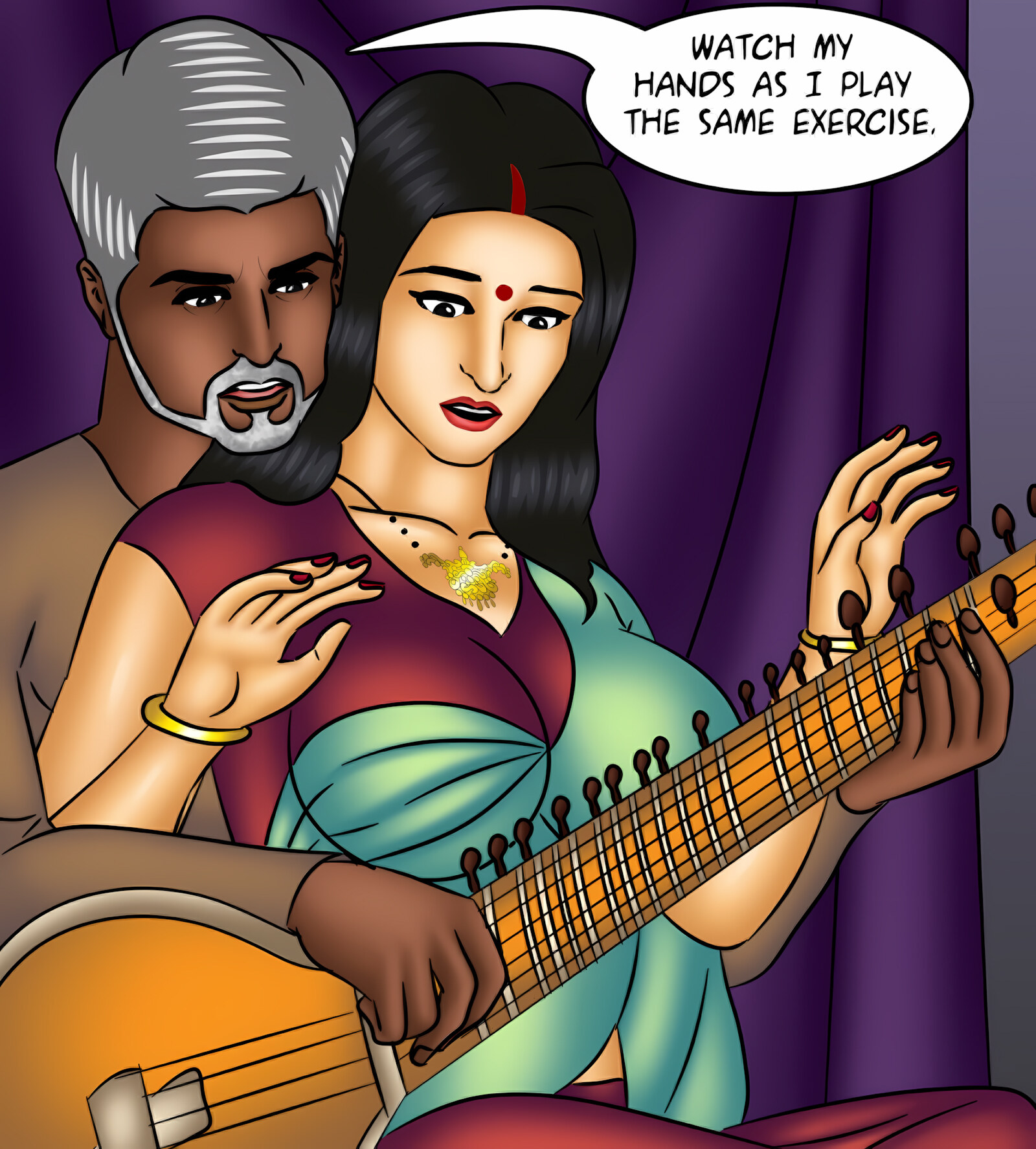 Savita Bhabhi 121-130 [Kirtu], Savita Bhabhi 127 - Music Lessons, page 59 of 142