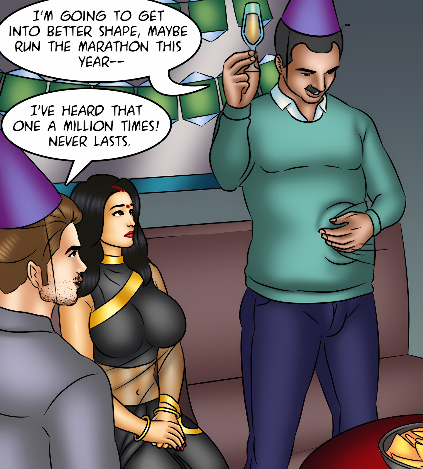 Savita Bhabhi 131-140 [Kirtu], Savita Bhabhi 135 - New Year's Resolution, page 4 of 142