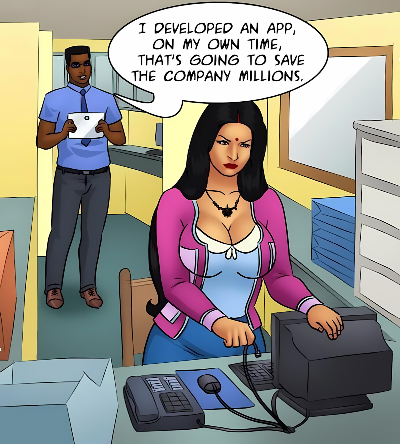 Savita Bhabhi 81-90 [Kirtu], Savita Bhabhi 85 - Back To Work, page 32 of 137