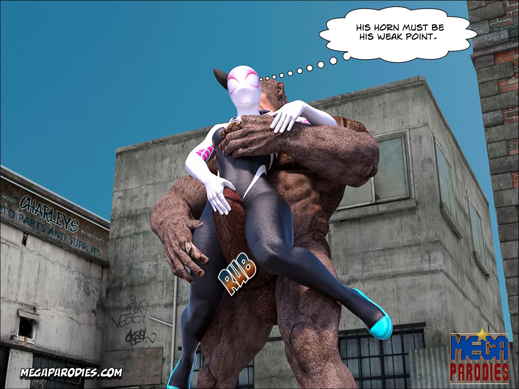 Spider-Gwen X Rhino [MegaParodies], Spider Gwen 2, page 18 of 56