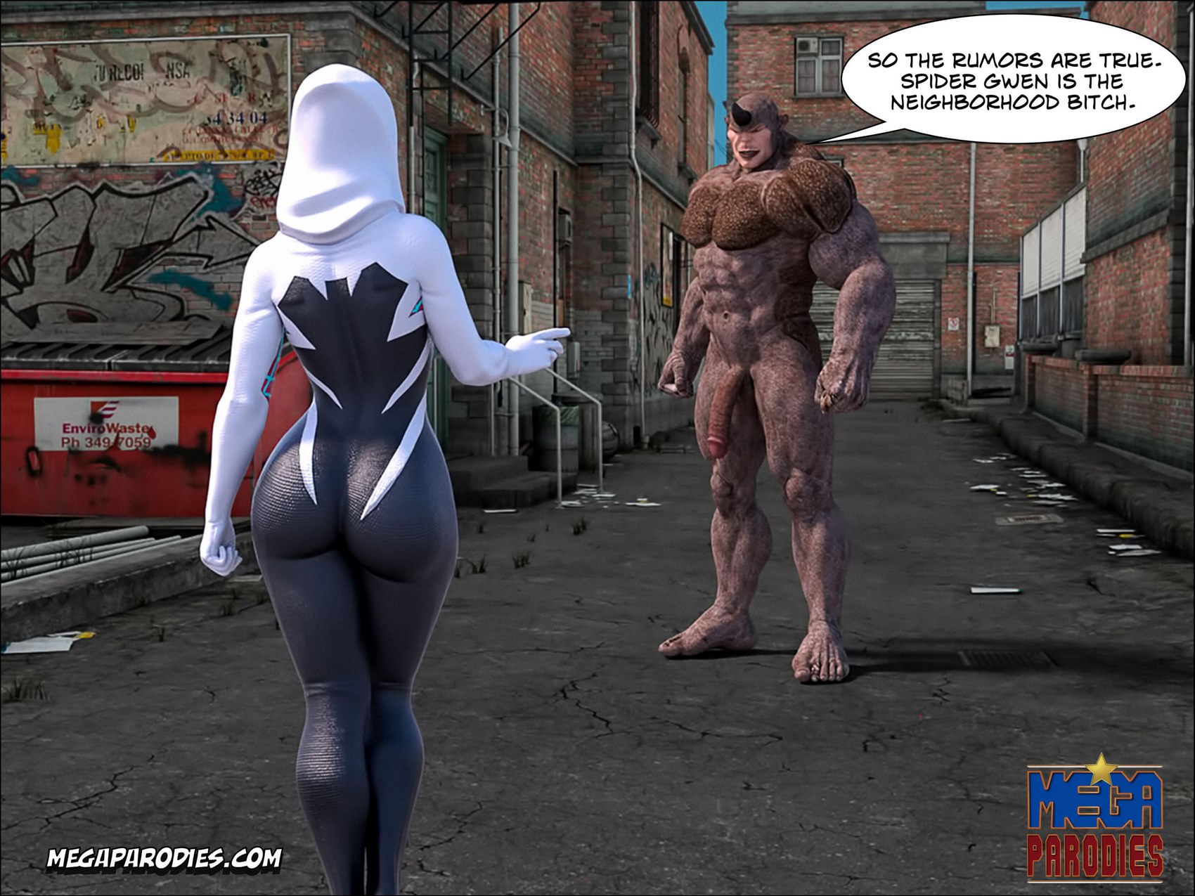 Spider-Gwen X Rhino [MegaParodies], Spider Gwen 2, page 3 of 56