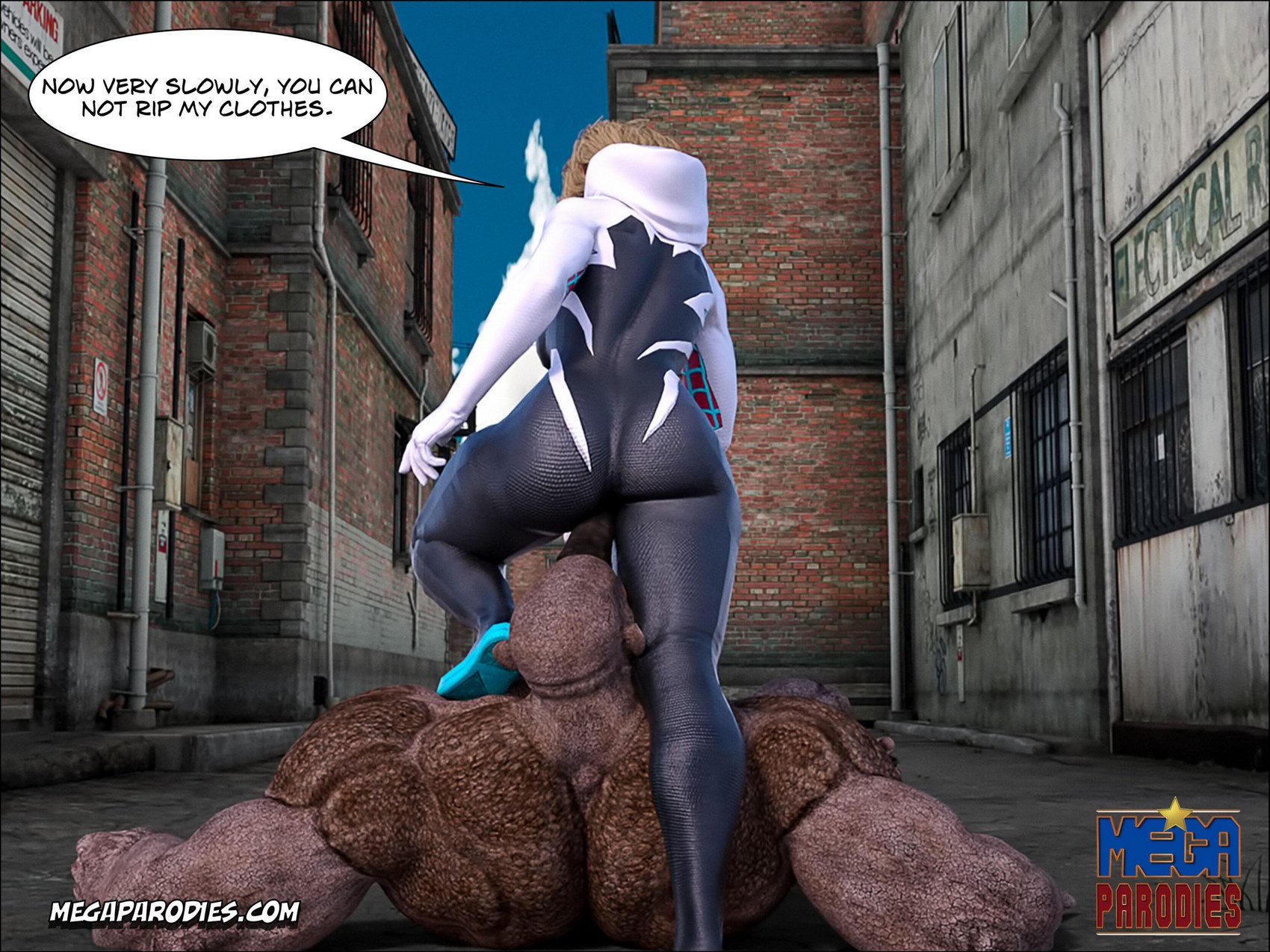 Spider-Gwen X Rhino [MegaParodies], Spider Gwen 2, page 35 of 56