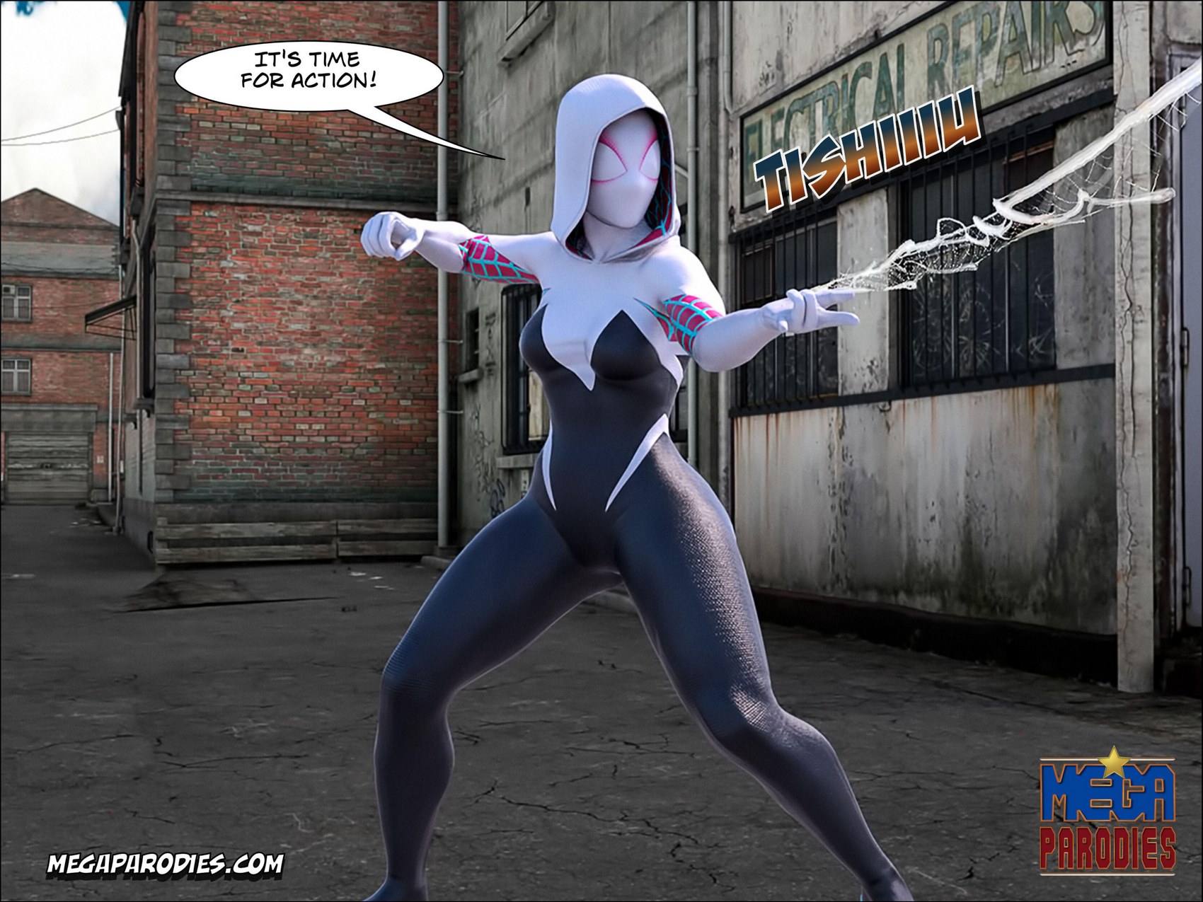 Spider-Gwen X Rhino [MegaParodies], Spider Gwen 2, page 8 of 56