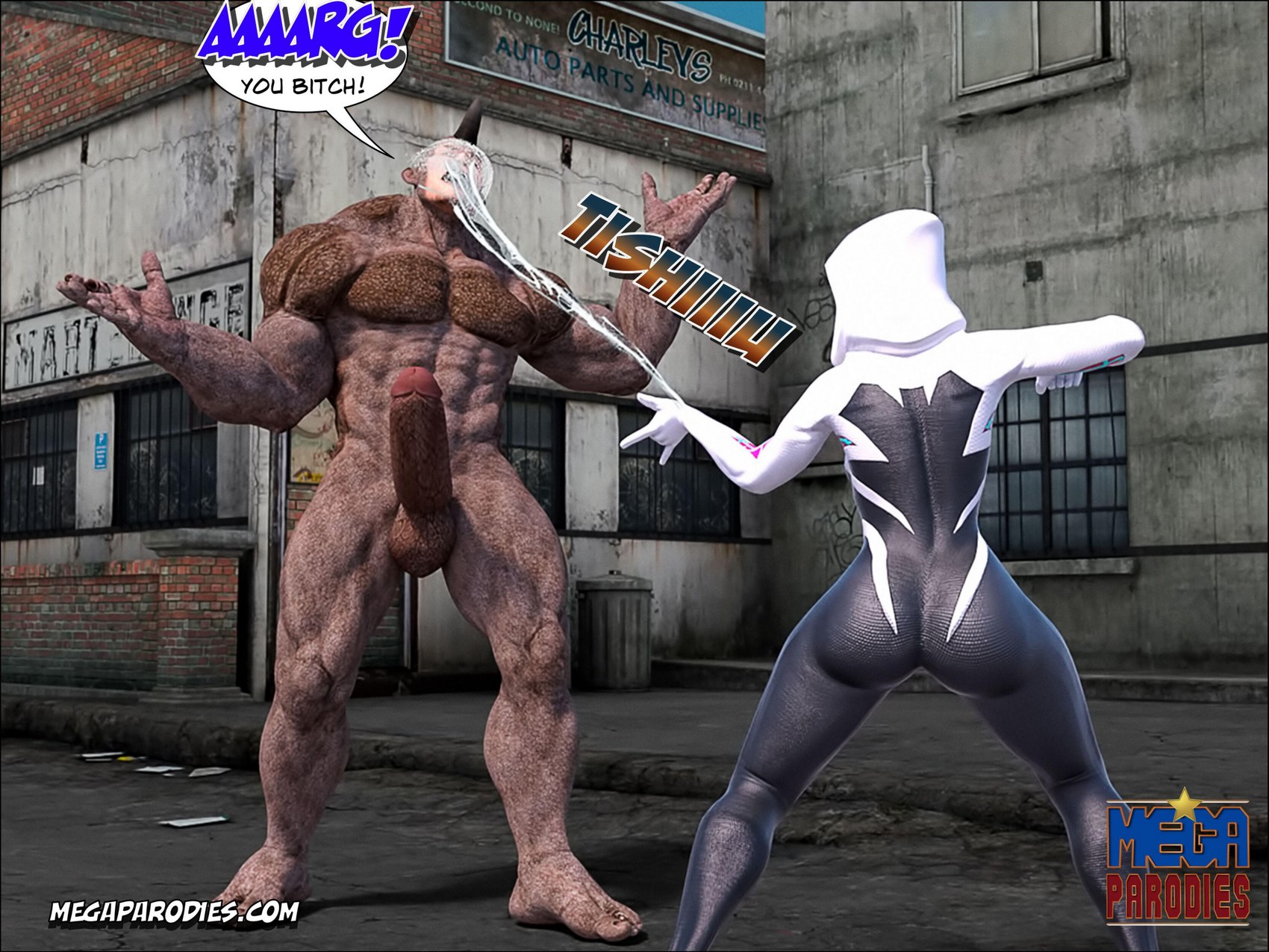 Spider-Gwen X Rhino [MegaParodies], Spider Gwen 2, page 9 of 56