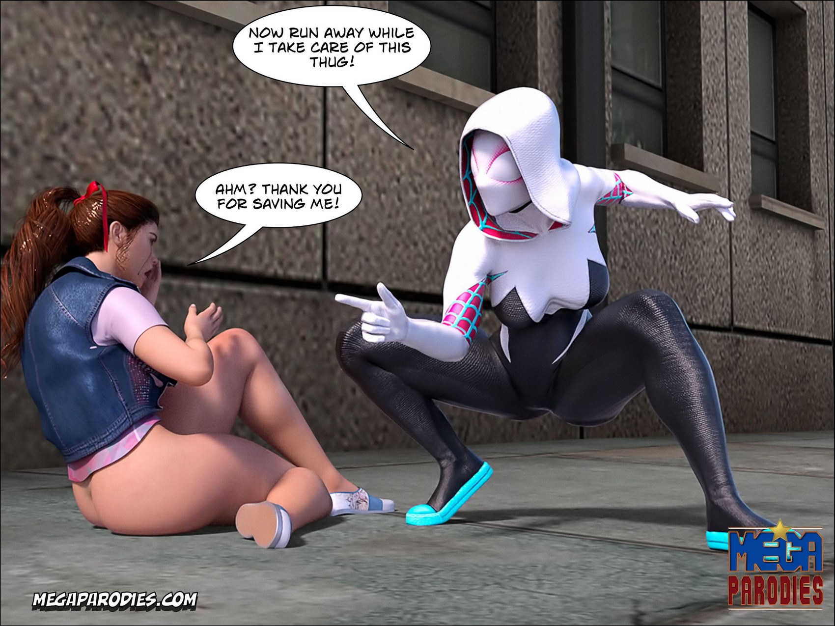 Spider-Gwen X Rhino [MegaParodies], Spider Gwen 1, page 17 of 65