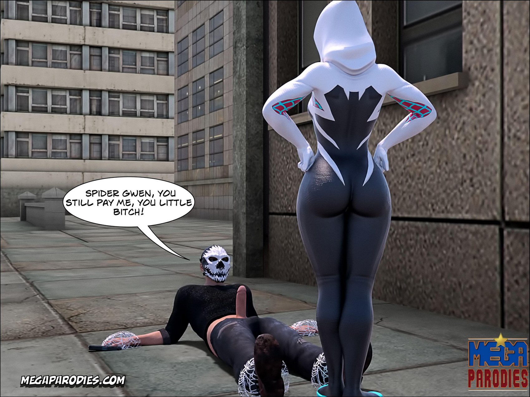 Spider-Gwen X Rhino [MegaParodies], Spider Gwen 1, page 19 of 65