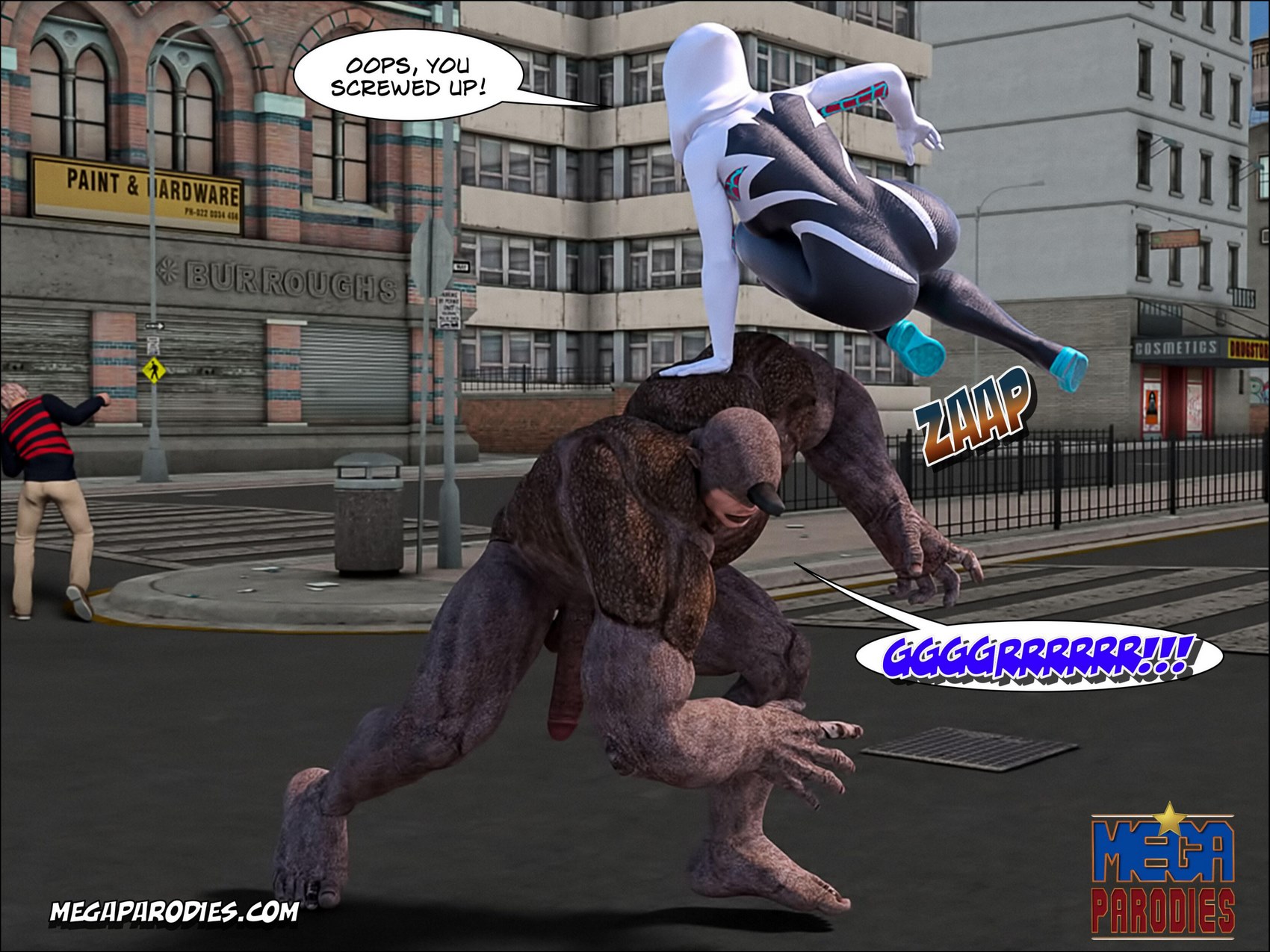 Spider-Gwen X Rhino [MegaParodies], Spider Gwen 1, page 58 of 65