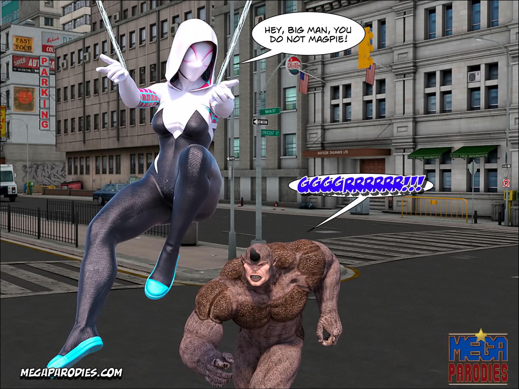 Spider-Gwen X Rhino [MegaParodies], Spider Gwen 1, page 61 of 65