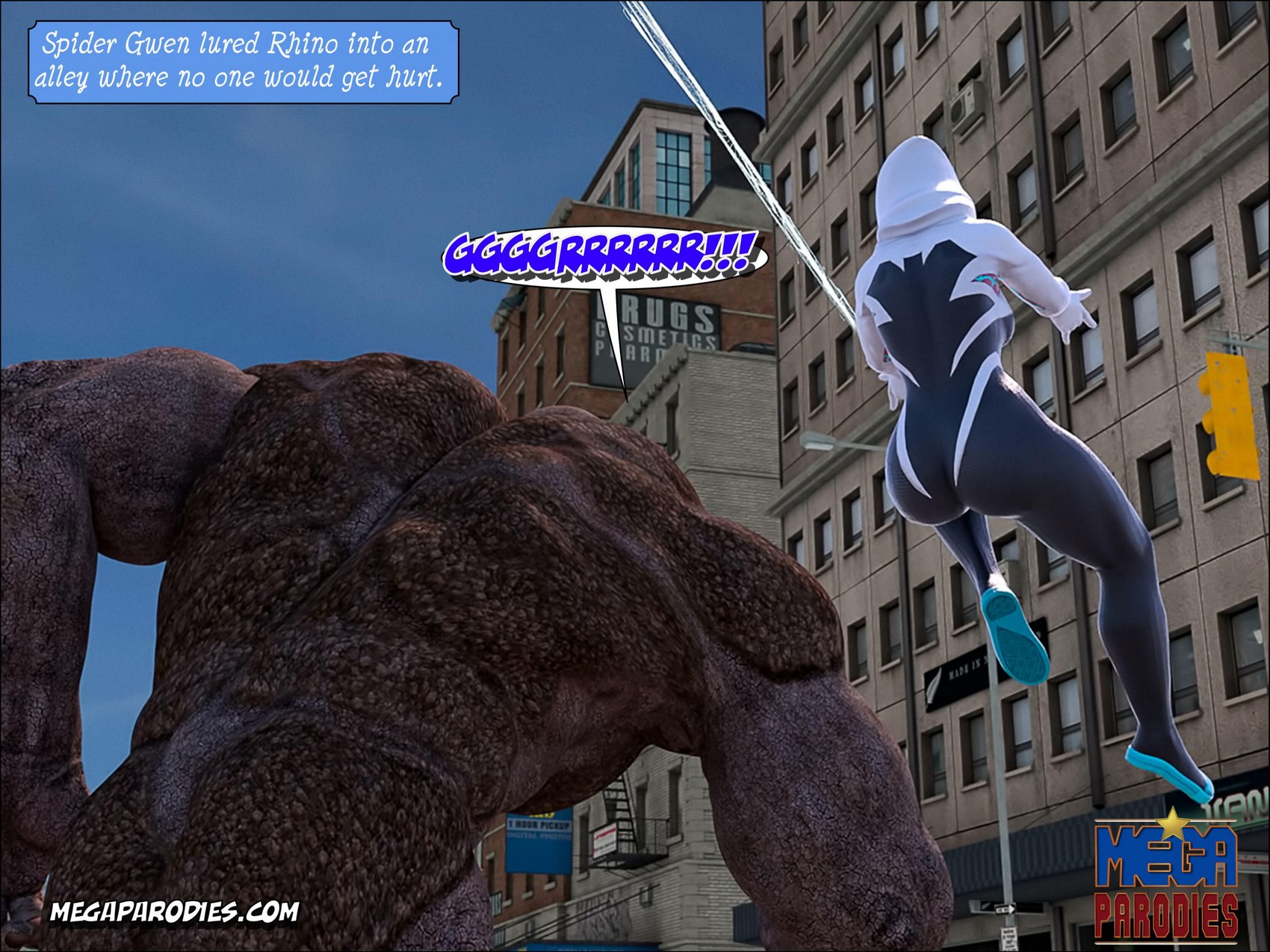Spider-Gwen X Rhino [MegaParodies], Spider Gwen 1, page 62 of 65